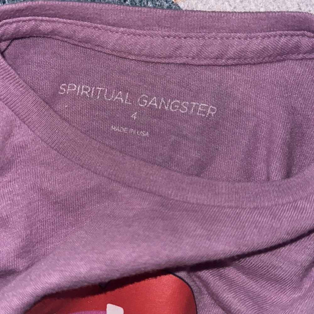 Spiritual Gangster purple girls tee size 4 - Picture 3 of 3